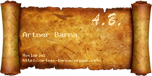 Artner Barna névjegykártya